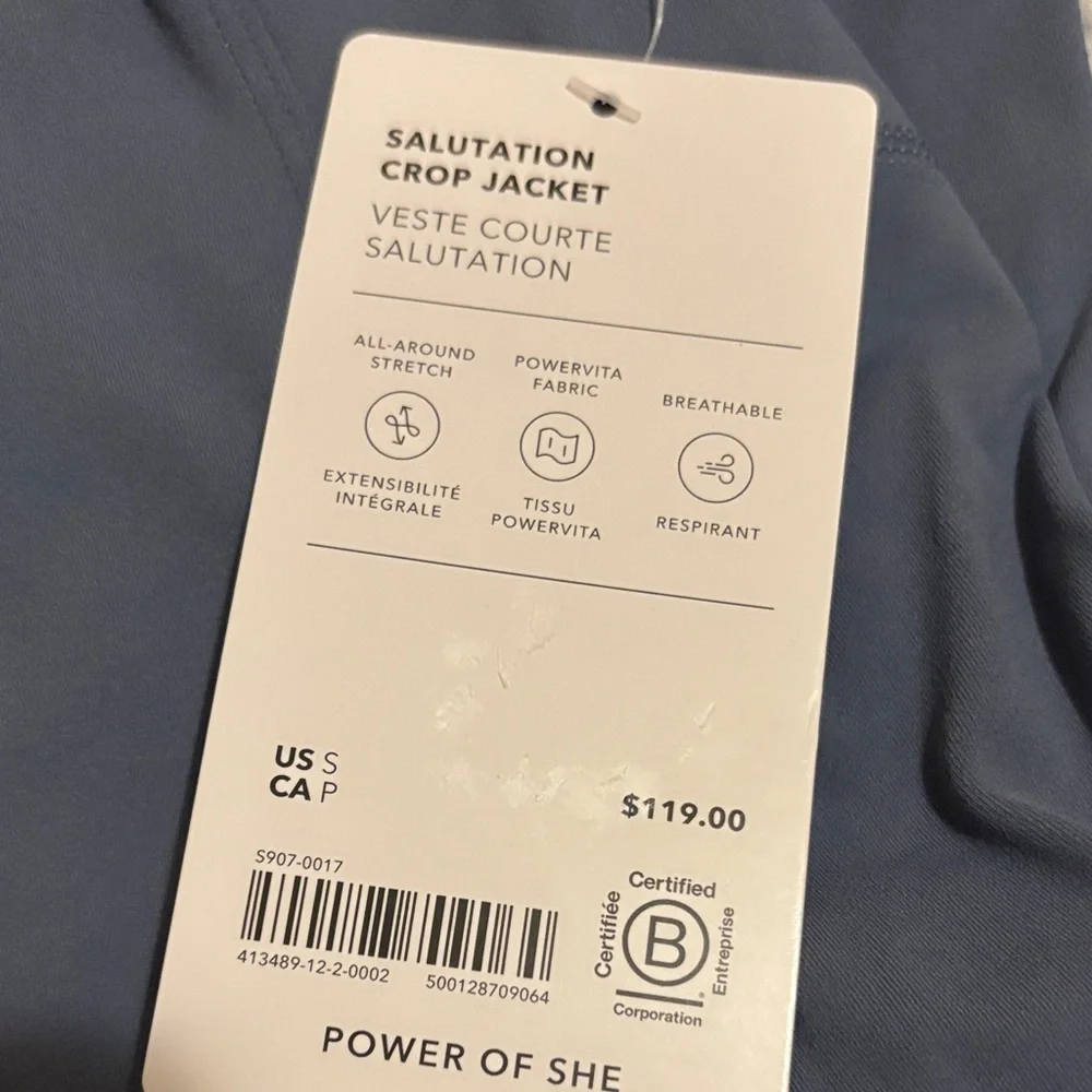 Athleta Salutation Crop Jacket - Blue - Picture 1 of 4